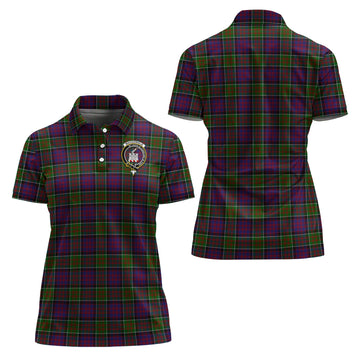 MacDonald of Clan Ranald Modern Tartan Polo Shirt with Family Crest For Women