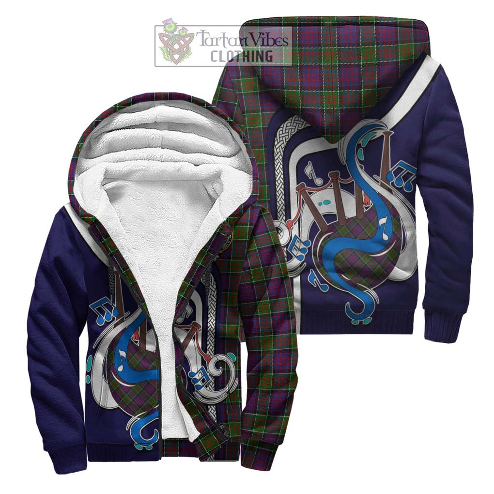 MacDonald of Clan Ranald Modern Tartan Sherpa Hoodie with Epic Bagpipe Style Unisex S - Tartanvibesclothing Shop