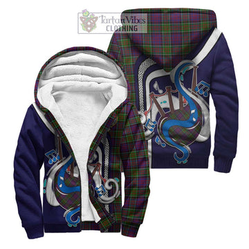 MacDonald of Clan Ranald Modern Tartan Sherpa Hoodie with Epic Bagpipe Style