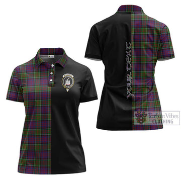 MacDonald of Clan Ranald Modern Tartan Women's Polo Shirt with Family Crest and Half Of Me Style