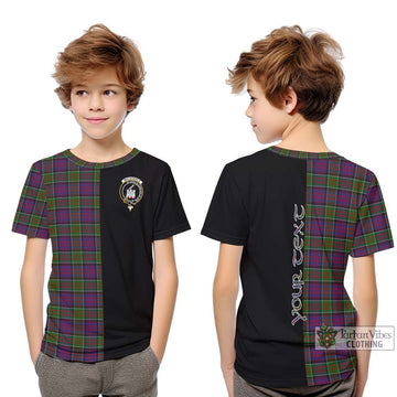 MacDonald of Clan Ranald Modern Tartan Kid T-Shirt with Family Crest and Half Of Me Style