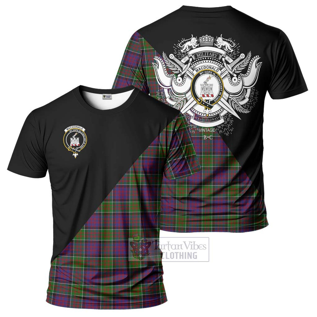 MacDonald of Clan Ranald Modern Tartan T-Shirt with Family Crest and Military Logo Style Kid's Shirt - Tartanvibesclothing Shop