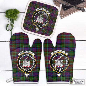 MacDonald of Clan Ranald Modern Tartan Combo Oven Mitt & Pot-Holder with Family Crest