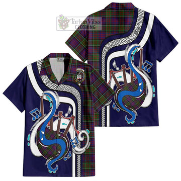 MacDonald of Clan Ranald Modern Tartan Short Sleeve Button Shirt with Epic Bagpipe Style