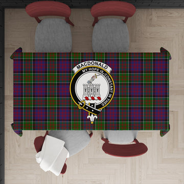 MacDonald of Clan Ranald Modern Tartan Tablecloth with Family Crest