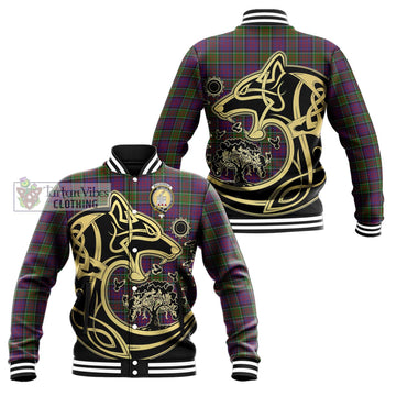 MacDonald of Clan Ranald Modern Tartan Baseball Jacket with Family Crest Celtic Wolf Style