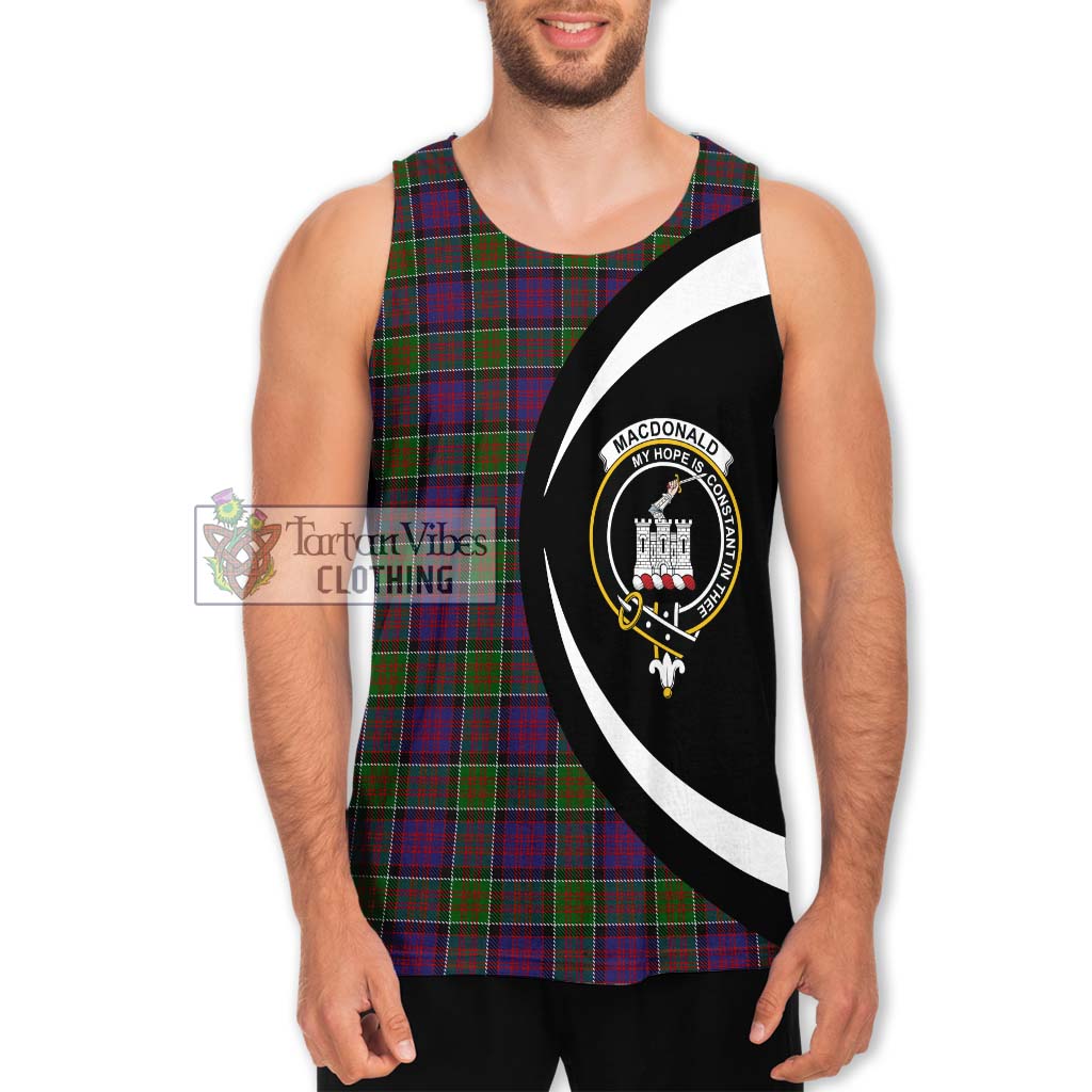 MacDonald of Clan Ranald Modern Tartan Men's Tank Top with Family Crest Circle Style Men - Tartan Vibes Clothing