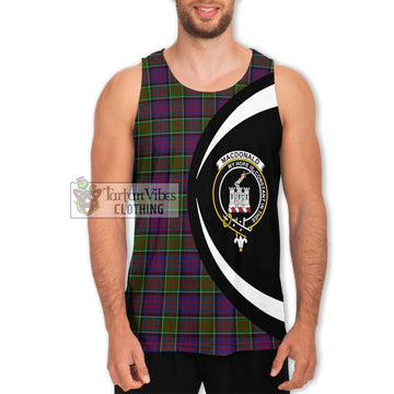 MacDonald of Clan Ranald Modern Tartan Men's Tank Top with Family Crest Circle Style