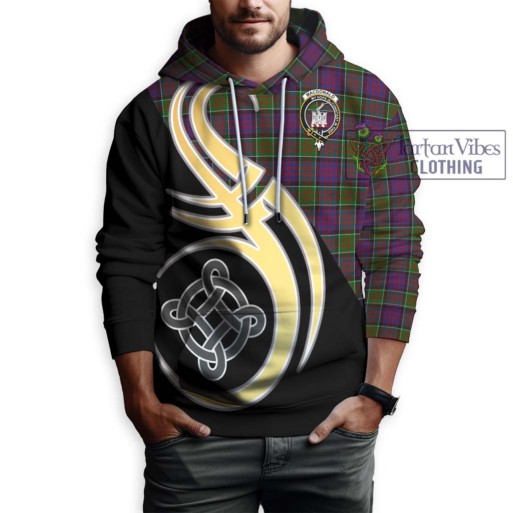 MacDonald of Clan Ranald Modern Tartan Hoodie with Family Crest and Celtic Symbol Style Zip Hoodie - Tartan Vibes Clothing