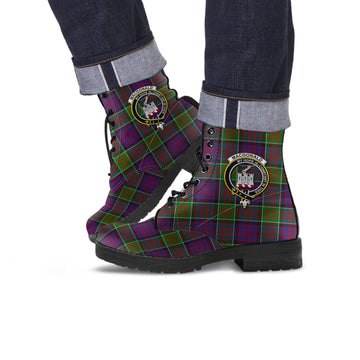 MacDonald of Clan Ranald Modern Tartan Leather Boots with Family Crest