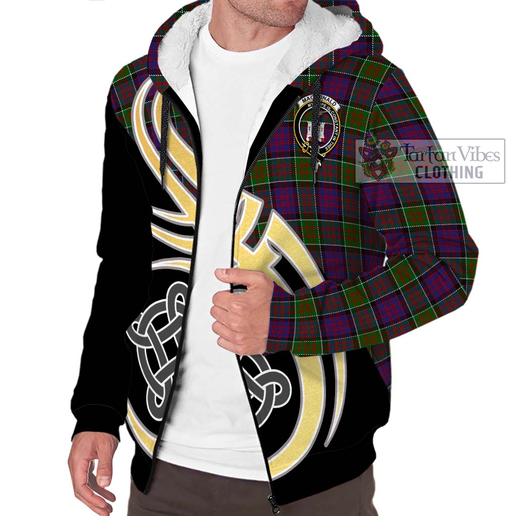 MacDonald of Clan Ranald Modern Tartan Sherpa Hoodie with Family Crest and Celtic Symbol Style - Tartan Vibes Clothing