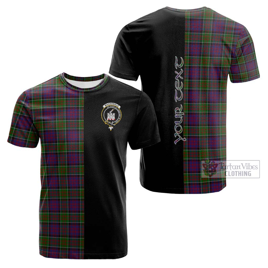 Tartan Vibes Clothing MacDonald of Clan Ranald Modern Tartan Cotton T-shirt with Family Crest and Half Of Me Style