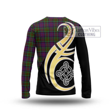 MacDonald of Clan Ranald Modern Tartan Long Sleeve T-Shirt with Family Crest and Celtic Symbol Style