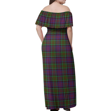 MacDonald of Clan Ranald Modern Tartan Off Shoulder Long Dress