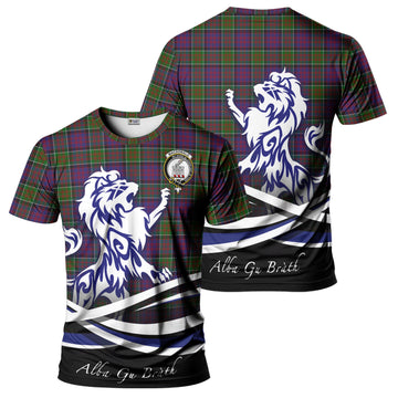 MacDonald of Clan Ranald Modern Tartan T-Shirt with Alba Gu Brath Regal Lion Emblem