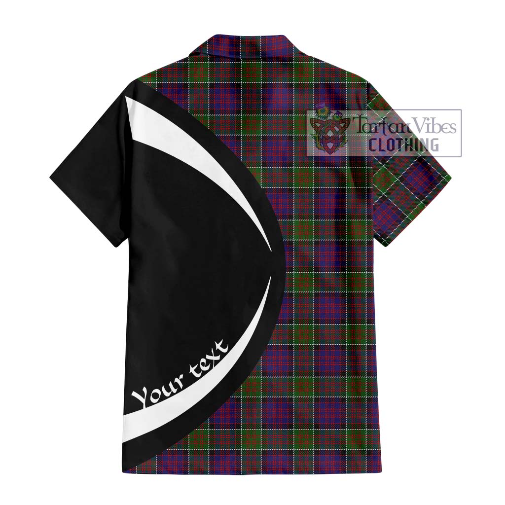 MacDonald of Clan Ranald Modern Tartan Short Sleeve Button Up with Family Crest Circle Style - Tartan Vibes Clothing