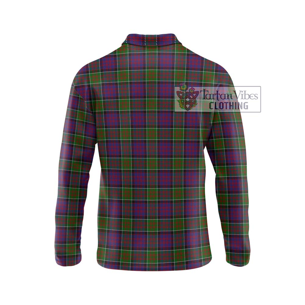 MacDonald of Clan Ranald Modern Tartan Long Sleeve Polo Shirt with Family Crest DNA In Me Style - Tartanvibesclothing Shop