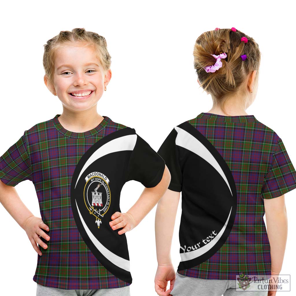 MacDonald of Clan Ranald Modern Tartan Kid T-Shirt with Family Crest Circle Style - Tartan Vibes Clothing