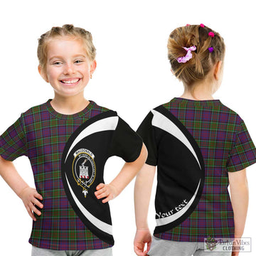 MacDonald of Clan Ranald Modern Tartan Kid T-Shirt with Family Crest Circle Style