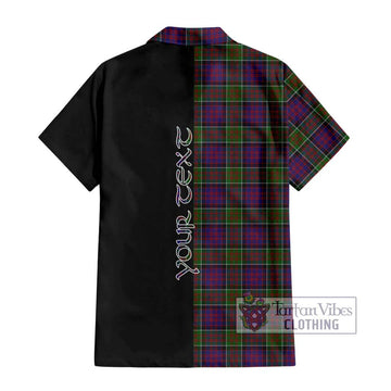 MacDonald of Clan Ranald Modern Tartan Short Sleeve Button Shirt with Family Crest and Half Of Me Style