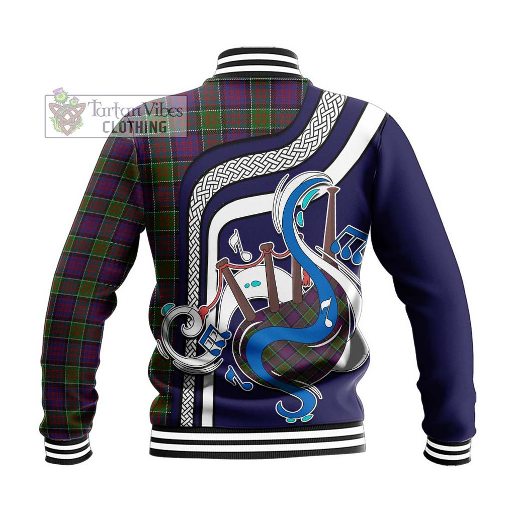 Tartan Vibes Clothing MacDonald of Clan Ranald Modern Tartan Baseball Jacket with Epic Bagpipe Style