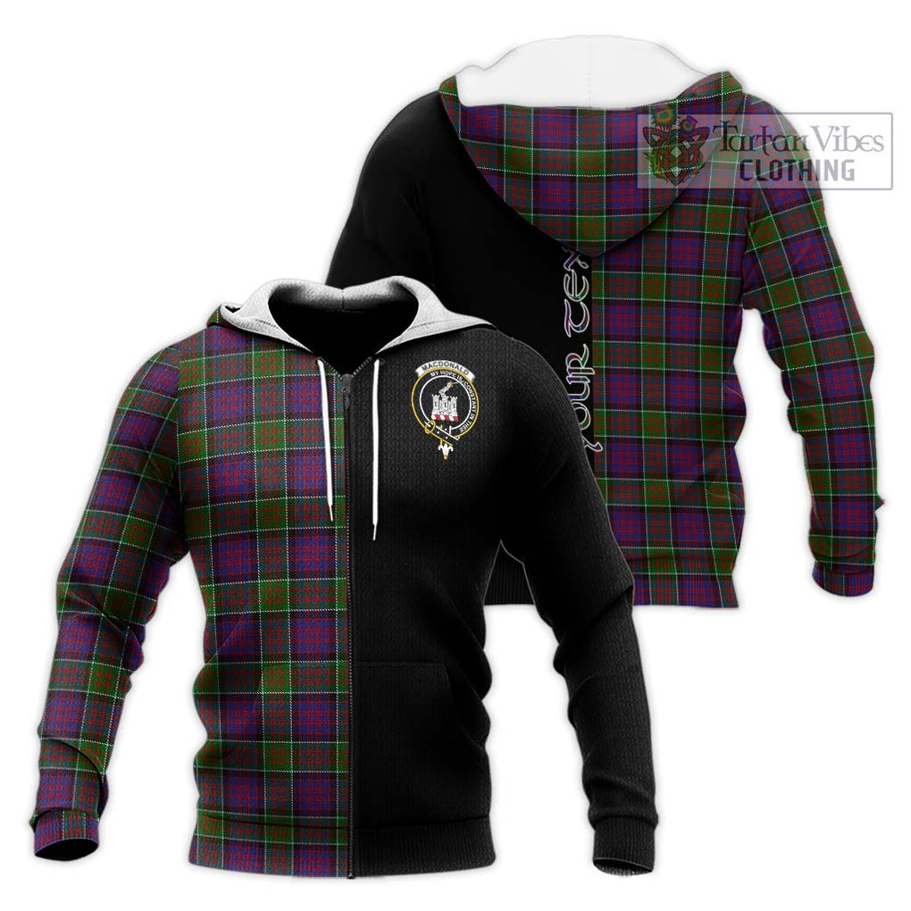 MacDonald of Clan Ranald Modern Tartan Knitted Hoodie with Family Crest and Half Of Me Style Unisex Knitted Zip Hoodie - Tartanvibesclothing Shop