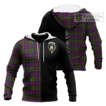 MacDonald of Clan Ranald Modern Tartan Knitted Hoodie with Family Crest and Half Of Me Style