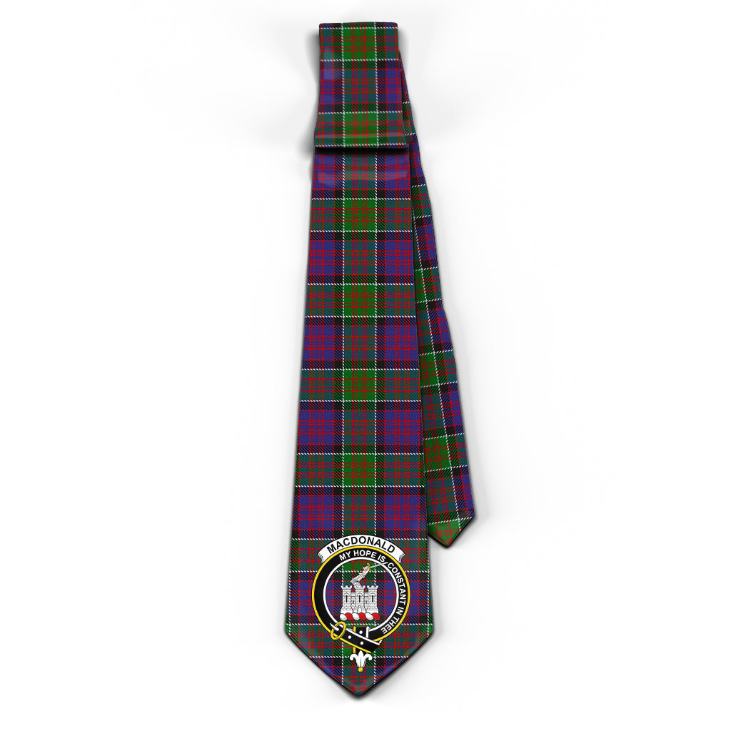 MacDonald of Clan Ranald Modern Tartan Classic Necktie with Family Crest - Tartan Vibes Clothing