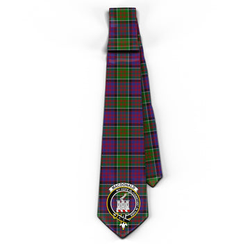 MacDonald of Clan Ranald Modern Tartan Classic Necktie with Family Crest