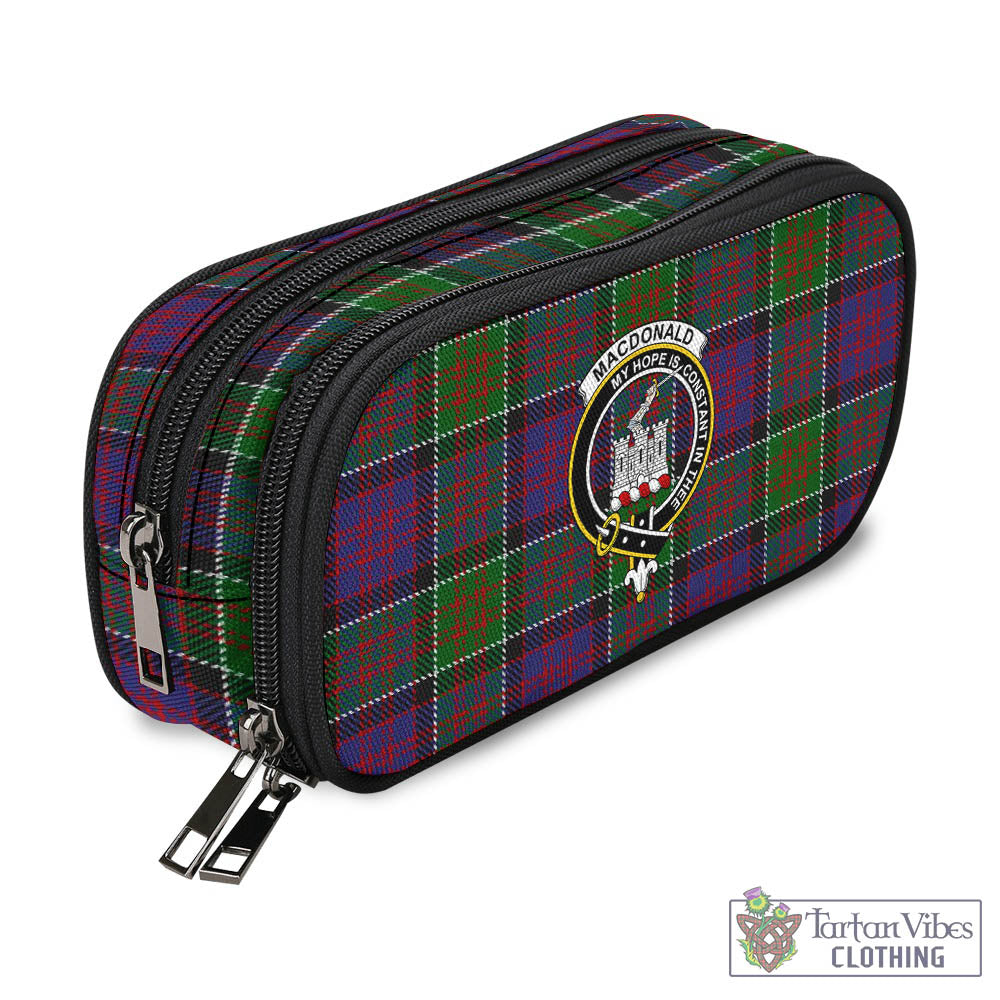 Tartan Vibes Clothing MacDonald of Clan Ranald Modern Tartan Pen and Pencil Case with Family Crest