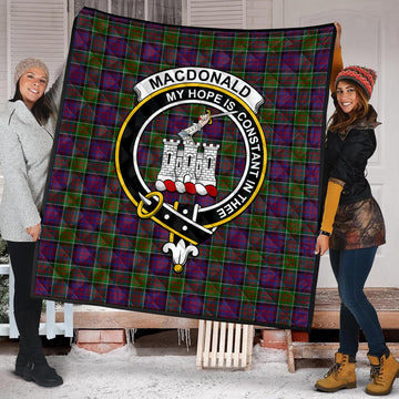 MacDonald of Clan Ranald Modern Tartan Quilt with Family Crest