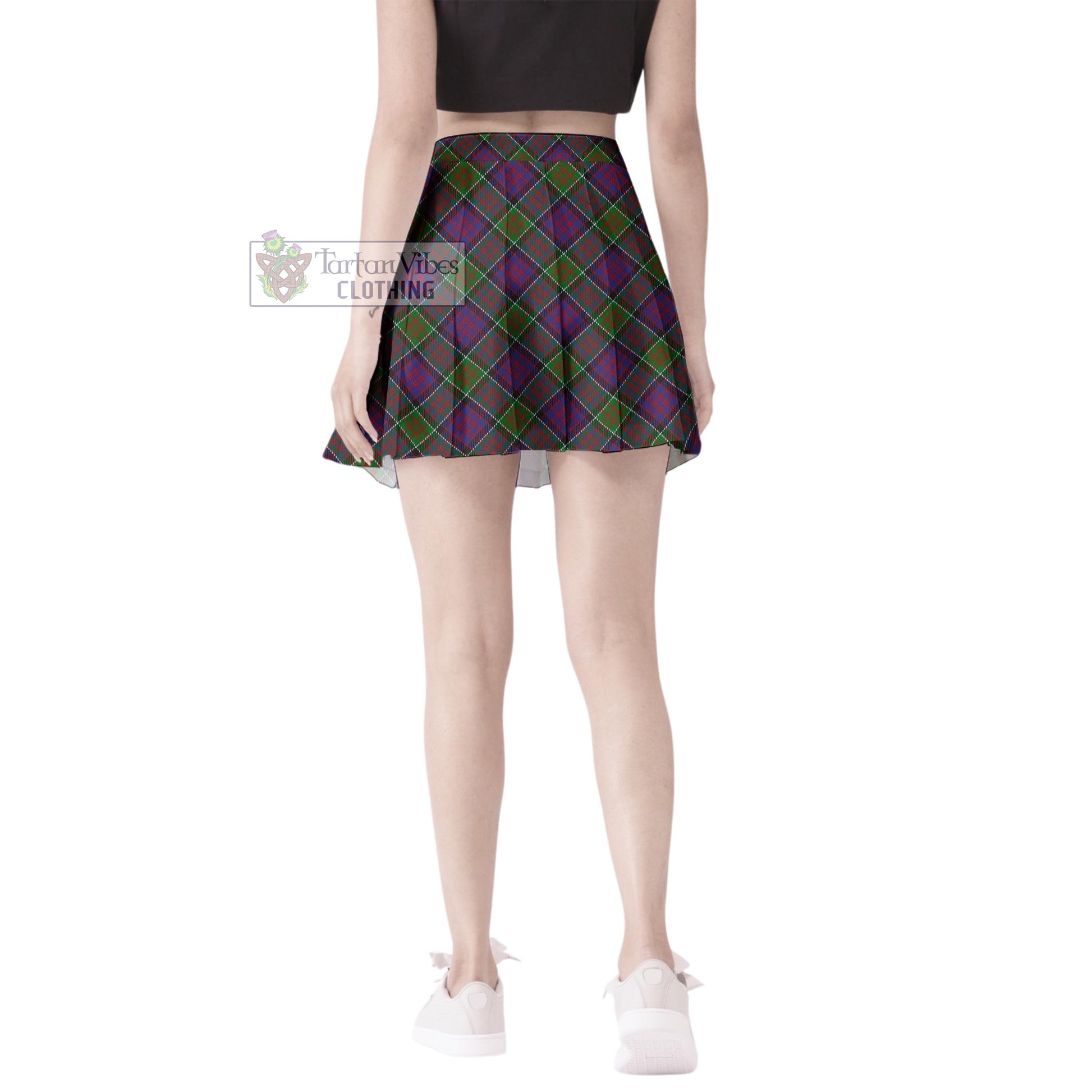 Tartan Vibes Clothing MacDonald of Clan Ranald Modern Tartan Women's Plated Mini Skirt