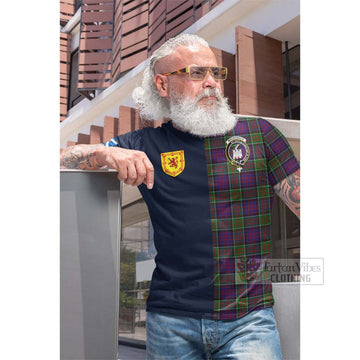 MacDonald of Clan Ranald Modern Tartan Cotton T-shirt Alba with Scottish Lion Royal Arm Half Style