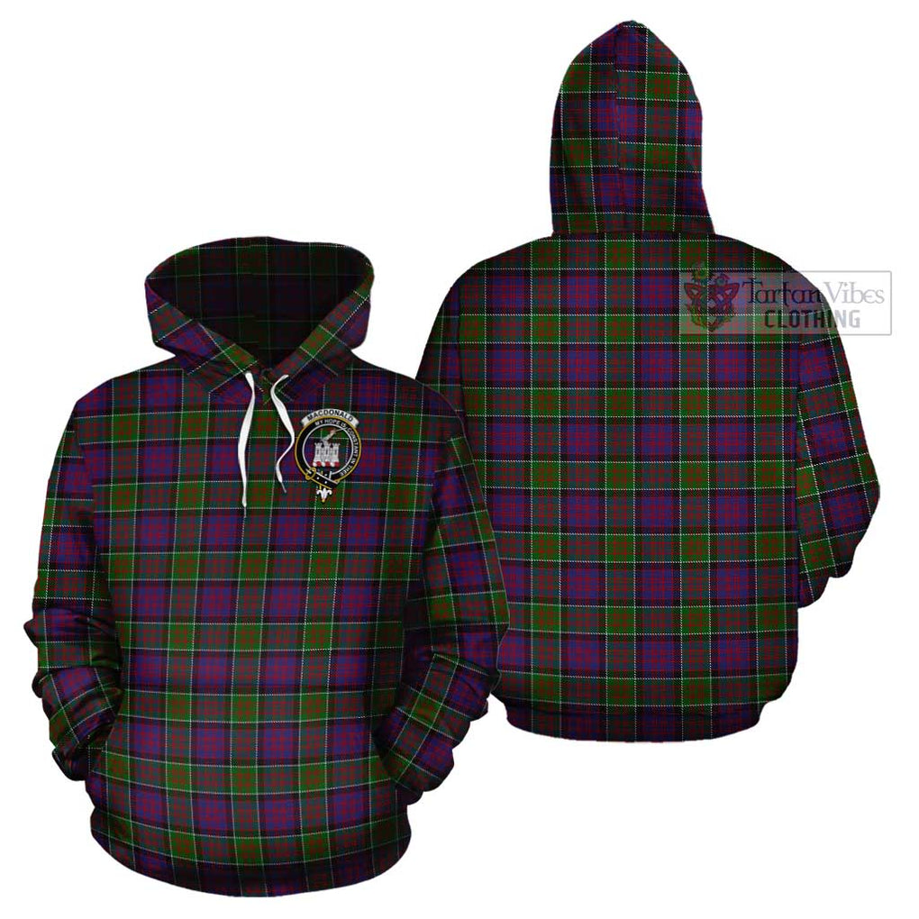 MacDonald of Clan Ranald Modern Tartan Cotton Hoodie with Family Crest Pullover Hoodie - Tartan Vibes Clothing