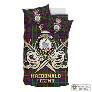 MacDonald of Clan Ranald Modern Tartan Bedding Set with Clan Crest and the Golden Sword of Courageous Legacy