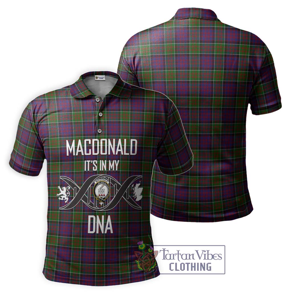 MacDonald of Clan Ranald Modern Tartan Polo Shirt with Family Crest DNA In Me Style - Tartanvibesclothing Shop