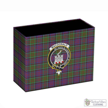 MacDonald of Clan Ranald Modern Tartan Pen Holder with Family Crest