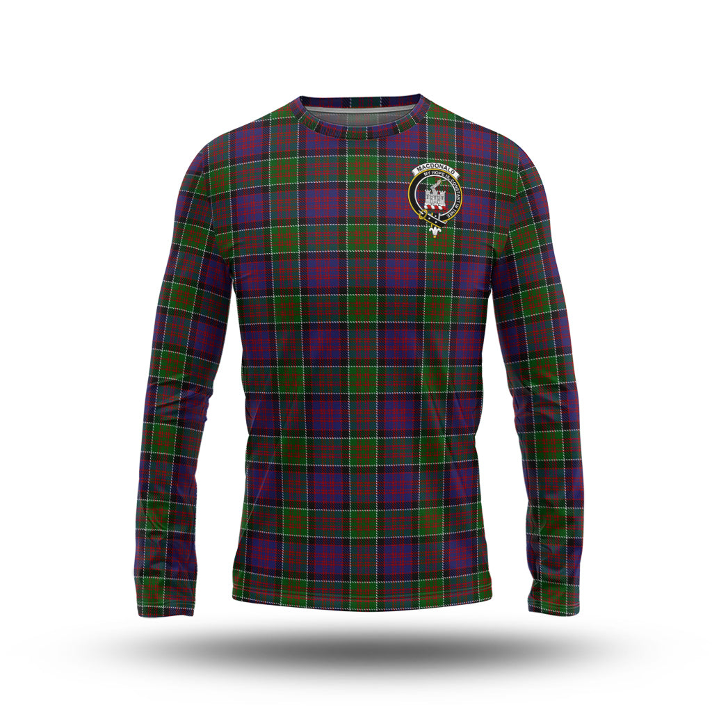 macdonald-of-clan-ranald-modern-tartan-long-sleeve-t-shirt-with-family-crest