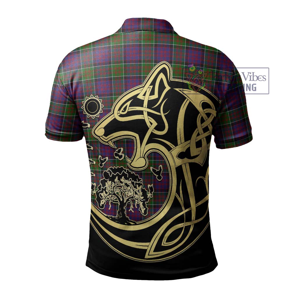 MacDonald of Clan Ranald Modern Tartan Polo Shirt with Family Crest Celtic Wolf Style - Tartanvibesclothing Shop