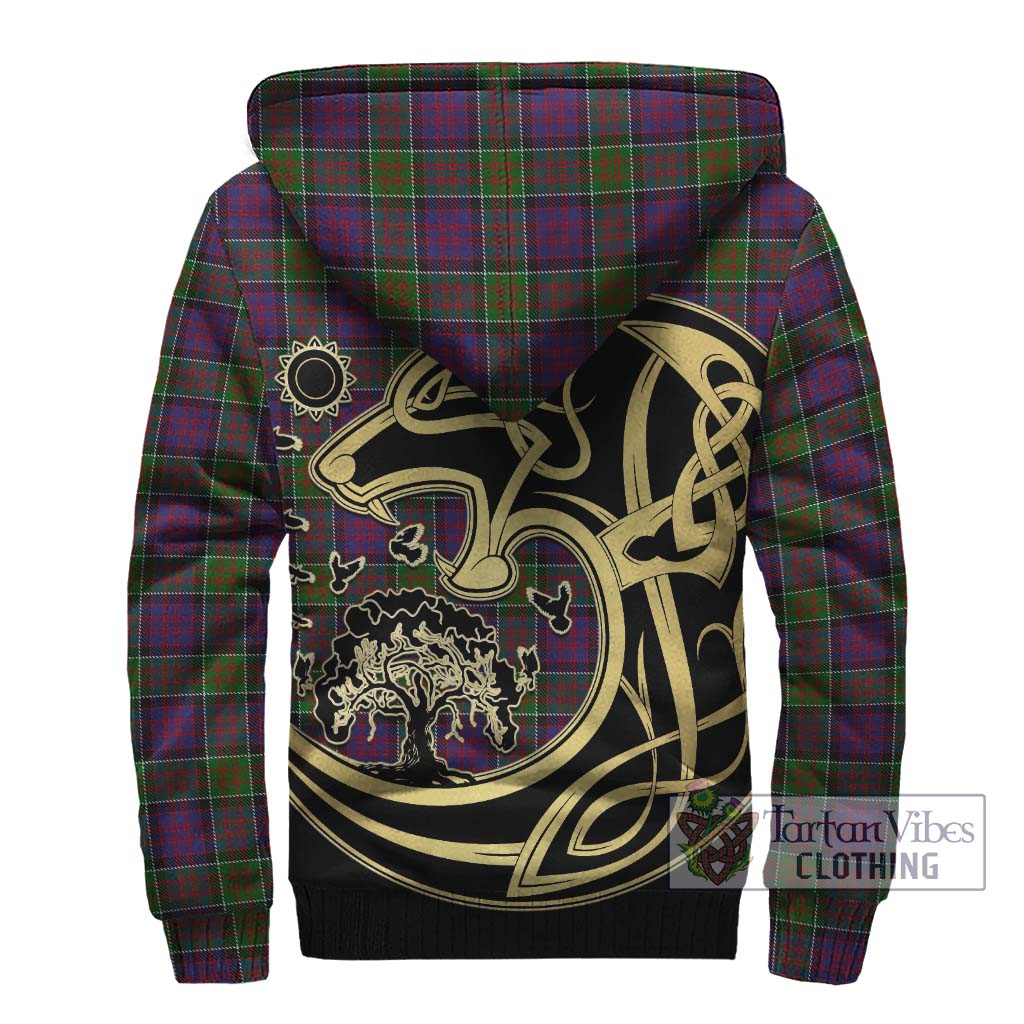 MacDonald of Clan Ranald Modern Tartan Sherpa Hoodie with Family Crest Celtic Wolf Style - Tartan Vibes Clothing