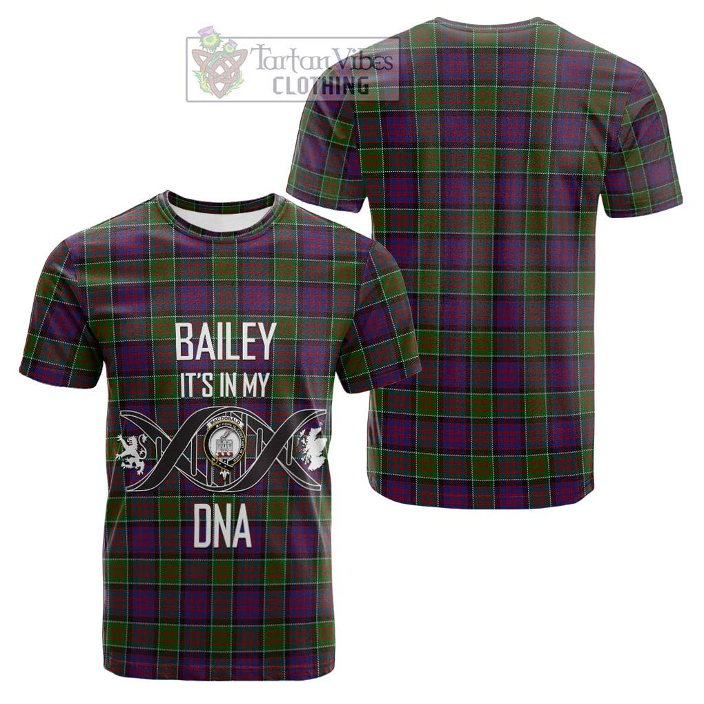 Tartan Vibes Clothing MacDonald of Clan Ranald Modern Tartan Cotton T-shirt with Family Crest DNA In Me Style