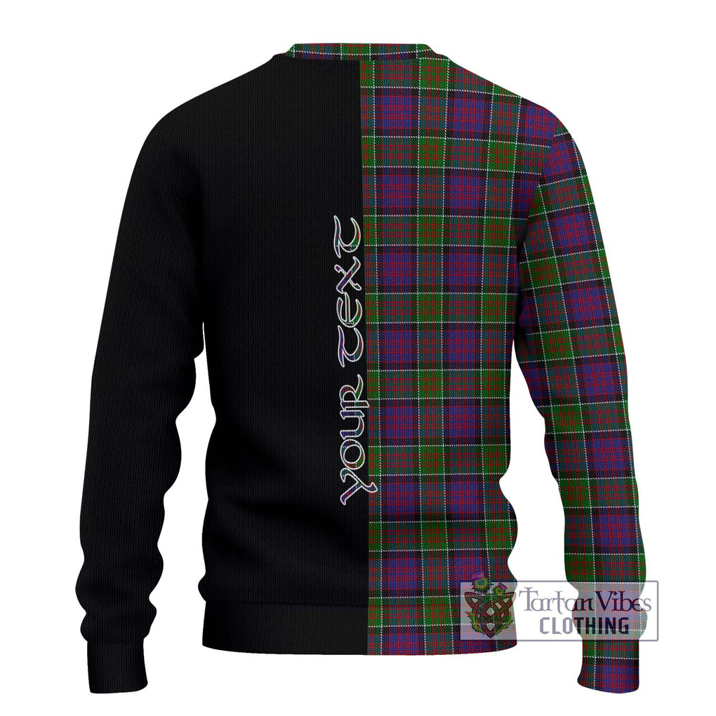 MacDonald of Clan Ranald Modern Tartan Knitted Sweater with Family Crest and Half Of Me Style - Tartanvibesclothing Shop