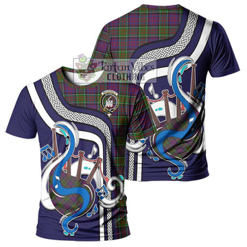 MacDonald of Clan Ranald Modern Tartan T-Shirt with Epic Bagpipe Style