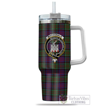 MacDonald of Clan Ranald Modern Tartan and Family Crest Tumbler with Handle