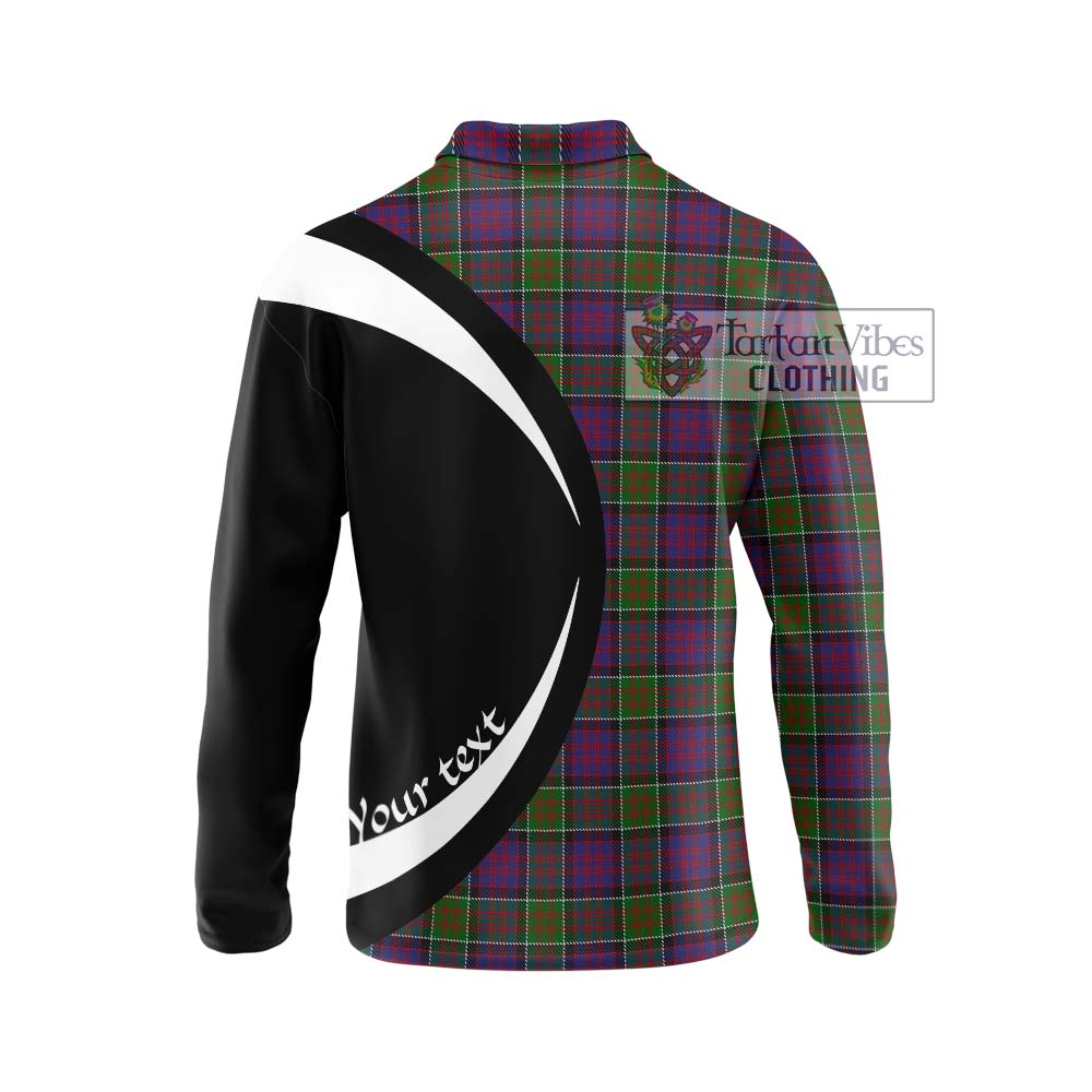 MacDonald of Clan Ranald Modern Tartan Long Sleeve Polo Shirt with Family Crest Circle Style - Tartan Vibes Clothing