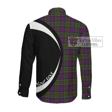 MacDonald of Clan Ranald Modern Tartan Long Sleeve Button Up with Family Crest Circle Style