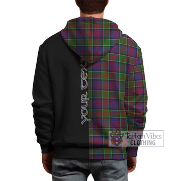 MacDonald of Clan Ranald Modern Tartan Hoodie with Family Crest and Half Of Me Style