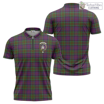 MacDonald of Clan Ranald Modern Tartan Zipper Polo Shirt with Family Crest