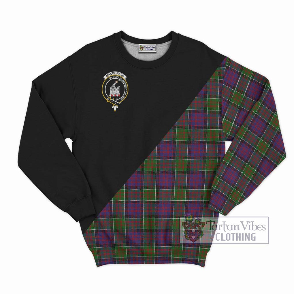 MacDonald of Clan Ranald Modern Tartan Sweatshirt with Family Crest and Military Logo Style - Tartanvibesclothing Shop