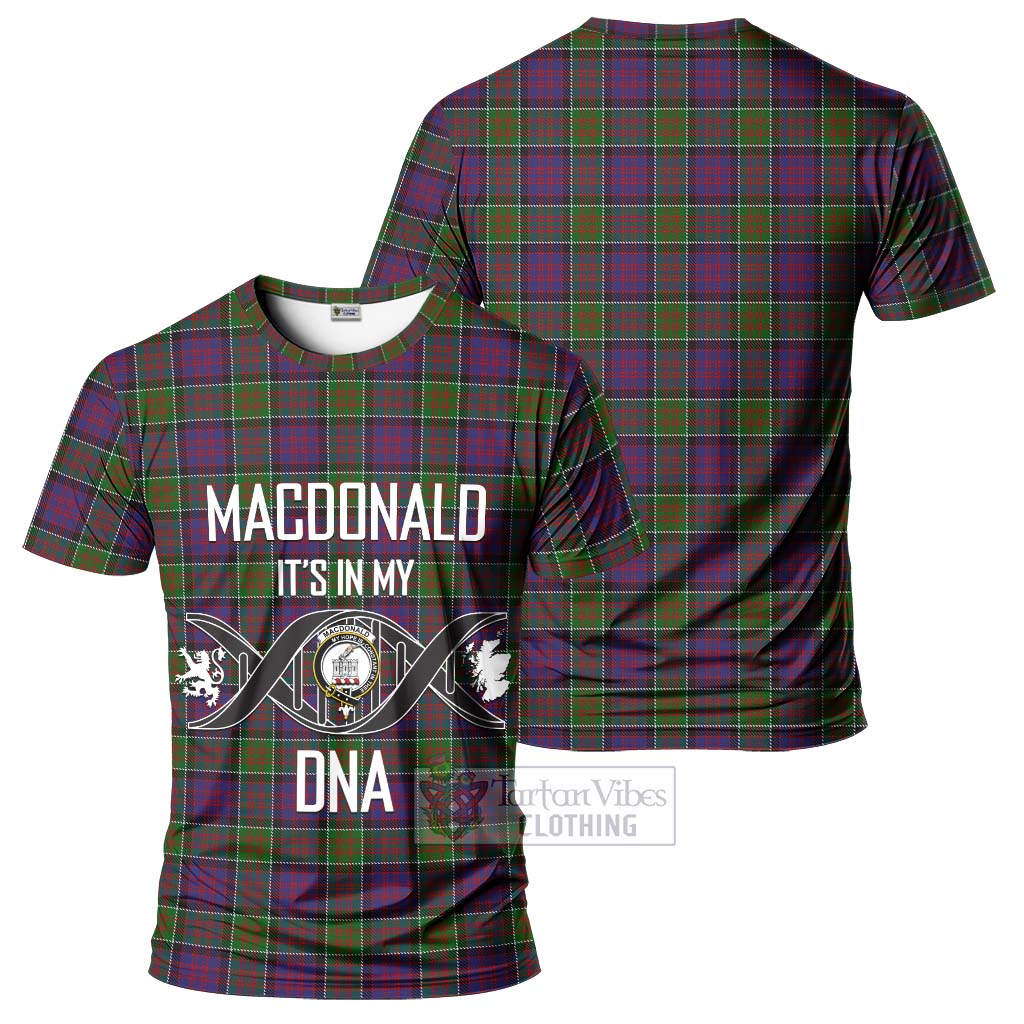 MacDonald of Clan Ranald Modern Tartan T-Shirt with Family Crest DNA In Me Style - Tartan Vibes Clothing